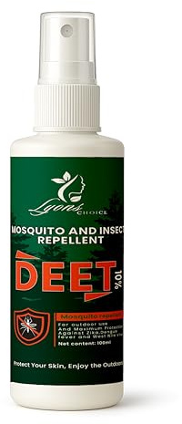 Mosquito Repellent Spray 100ml – 10% DEET Insect Repellent for Skin & Clothes – Gentle Yet Effective Bug Spray for Outdoor Travel, Camping, Hiking – Protection Against Mosquitoes & Biting Insects