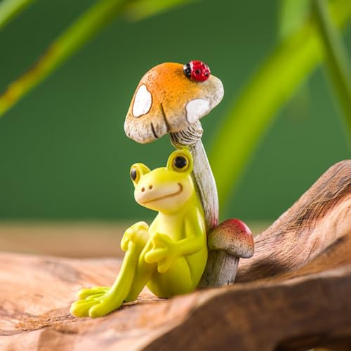 Garten Deko Draußen Figuren, Frosch Dekofigur Garten, Frosch Gartendeko Für Draußen Wetterfest, Tiere Ornament Harz Statue Teichfigur Miniteich Solarbrunnen Garten Balkon Teiche Deko