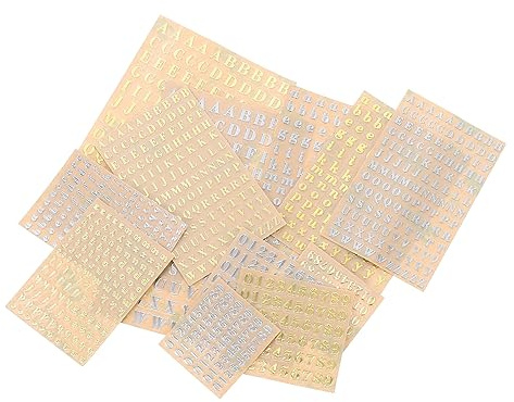 Gadpiparty 12blätter Teiliges Mini Metall Buchstaben Zahlen-sticker Selbstklebend Langlebig Vielseitig Für Diy Nageldesign Resin-kunst Und Beschriftung Geeignet Für Glatte Oberflächen Wie Fla