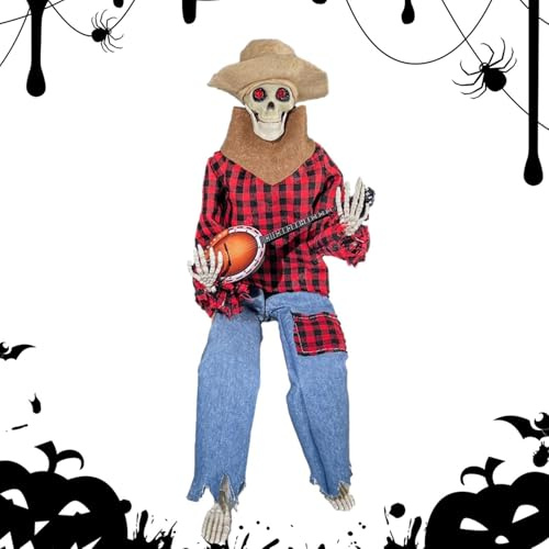 Squelettes Halloween - Ornement polyvalent délibérément squelette en regroupement | Statues de musique occidentale réaliste à spetkio | Figurine de cow-boy | Décor de banjo hanté