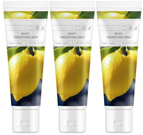 Lemon Body Soothing Milk, Lemon Shower Gel Moisturizing Removes Dry Skin Repair, Long-Lasting Refreshing Fragran, Creamy Lather and Nourishing, Gentle For Sensitive Skin (3pcs)