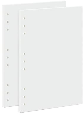 OVISEEN B5 Blanko Nachfüllpapier Unliniert 90 Blätter 9 Loch für Ringordner | Format 180x255mm, 100GSM Ringbucheinlagen Universell für Skizzen, Journaling & Büro für 9-Loch Ringbücher und Organizer