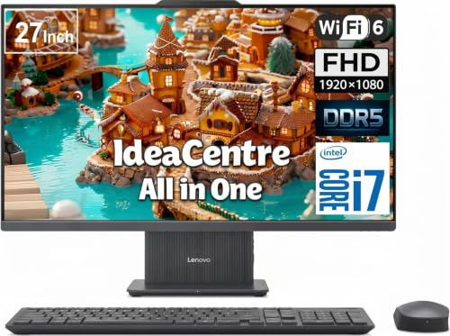 Lenovo ThinkCentre Ordinateur de bureau à écran tactile tout-en-un de 27 po | Intel Core i7 de 13e génération (10 cœurs, jusqu'à 4,90 GHz) | RAM 64 Go, SSD de 2 To | HDMI et RJ-45 | Wi-Fi 6 | Win 11