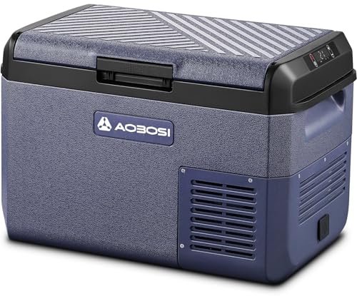 AAOBOSI 15 l kompressorkylbox, bärbar elektrisk kylbox, 12 V/230 V, IPX4-vattentät, -20°C till 20°C, perfekt för bil, lastbil, båt, camping, resor, fiske, trädgård och utomhusaktiviteter