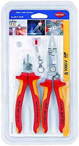 Knipex 00 31 30 BK 2 Piece VDE Side Cutter Installation Pliers & LED Set