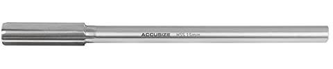 Accusize Industrial Tools 15.0 mm H.S.S. M2 Straight Shank Straight Flute Chucking Reamers, Right Hand, Shank Dia 11 mm, 6 Flute, 8'' Oal, 0400-5150