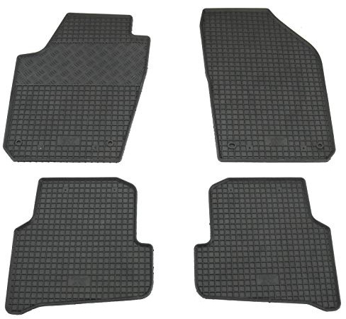AD Tuning Gummifußmatten Set 4-TLG für VW Polo 6R (2009-) + 6C (2014-) | für Seat Ibiza 6J (5/2008-) + Skoda Fabia 3NJ (9/2014-) - Passgenau, Allwetter-Automatten, rutschfest, pflegeleicht, robust