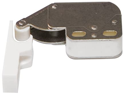 Amig - Pack de 2 Golpetes con Muelle Mod.30 de Acero Acabado en Blanco - Cierre Oculto para Puertas de Armarios y Muebles de Hogar u Oficina - Medidas: 28 x 35 mm - Se Incluyen Tornillos de Fijación