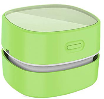 ODISTAR Desktop Vacuum Cleaner,Mini Table dust Sweeper Energy Saving with auto Power-Off Function,High Endurance up to 400 mins,Cordless&360º Rotatable for Keyboard/Home/Office (Green Charging)