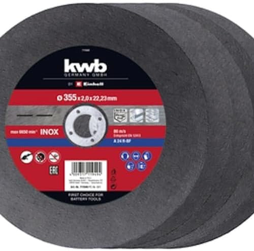 Original Einhell Trennscheiben-Dünn-Set 230 (Winkelschleifer-Zubehör, 5-tlg., Ø 230 x 2,0 x 22,23 mm, max. 6.650 min-1, extra dünn für wenig Materialverlust)