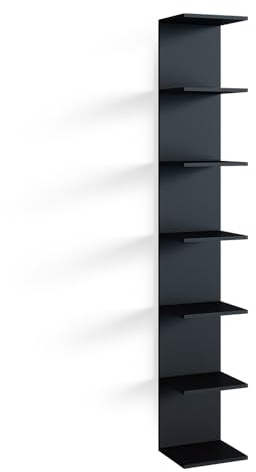 Vicco Wandregal Paolo, Schwarz, 30 x 190 cm, zur Aufbewahrung von Büchern und Dekoration montierbar