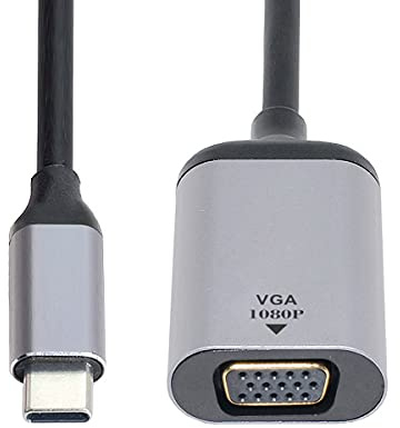 chenyang CY - Adaptador de monitor 1080p 60Hz USB C tipo C macho a VGA hembra cable para tablet, teléfono y portátil
