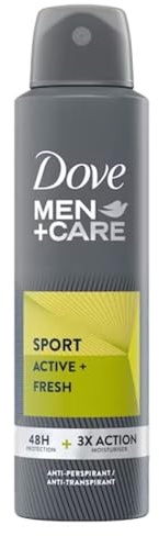 Dove Men+Care Deospray Sport Active mit 1/4 Feuchtigkeitscreme, Deodorant für Herren, Antitranspirant, alkoholfrei, hilft Reizungen zu reduzieren, bis zu 48 Stunden Schutz, 6 x 150 ml