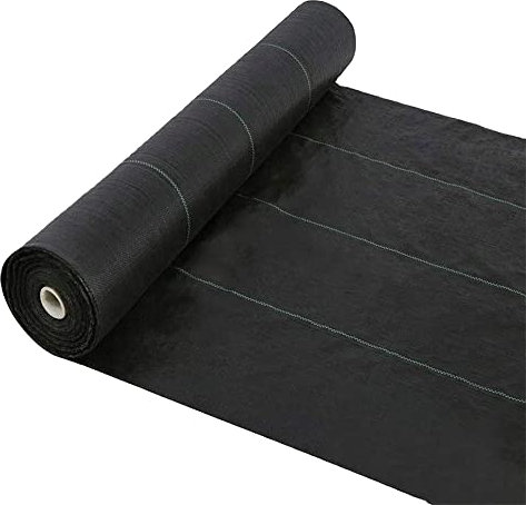 2 x 25 m / 6.5 x 82.0 ft Weed Control Membrane, Weed Control Woven Fabric, Ground Cover Sheet, 100 GSM, UV Stabilised, Weed Barrier Mat. Perfect for Gardens, Patios, Flower Beds, Landscaping (Black)