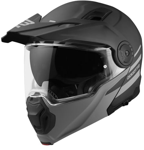 Bogotto FG-102 Duo Fiberglas Klapphelm, schwarz matt, L