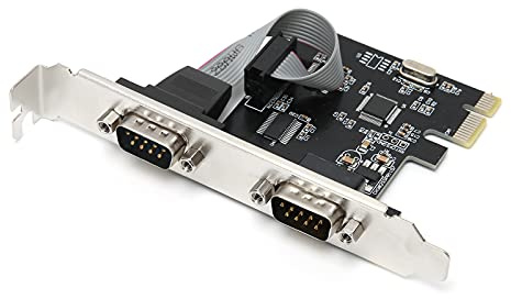 Serielle PCIE 2-Port-Erweiterungskarte, PCI Express auf 9PIN RS232 COM-Port-Adapter WCH382L-Chip, Serielle PCI Express RS232-Adapterkarte für 98 / 98SE / ME / 2000 / Xp/Xp