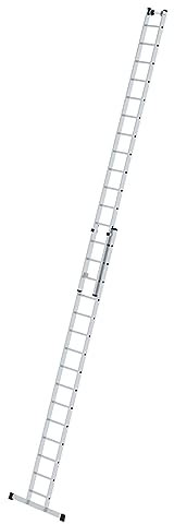 PROREGAL Sprossen-Schiebeleiter mit Standard-Traverse 2x15 Sprossen | Leiter, Teleskopleiter, Trittleiter, Bockleiter, Sprossen-Doppelleiter