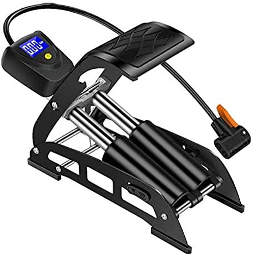 Fahrrad-Luftpumpe, Motorrad- Oder Auto-Fußpumpe, Hochdruck-Mini-Tragbare Fahrrad-Luftpumpe, Einfaches Pumpen, Schwarz, 290 Mm,