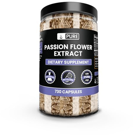 PURE ORIGINAL INGREDIENTS Passion Flower Extract (730 Capsules) No Magnesium Or Rice Fillers, Always Pure, Lab Verified