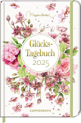 Großer Wochenkalender: GlücksTagebuch 2025 - Marjolein Bastin - rosa: Durchgehend illustrierter Wochenkalender mit Eintragmöglichkeiten, Gummiverschluss und Leseband