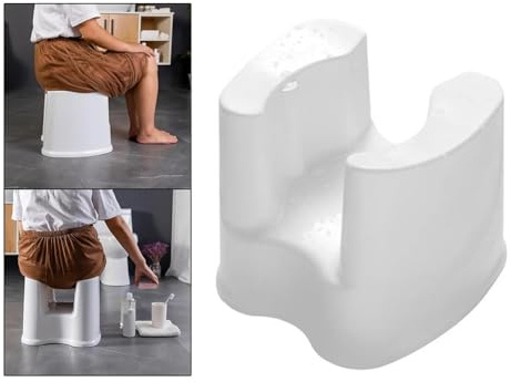 MegLob Lightweight Shower Chair Seat, U-Shaped Shower Chair Stools, 220Lbs Capacity, Multifunctional Bathroom Bench Bath Chair for Elderly and Pregnants, with Hip Cleaning Space, Disabled and Adults