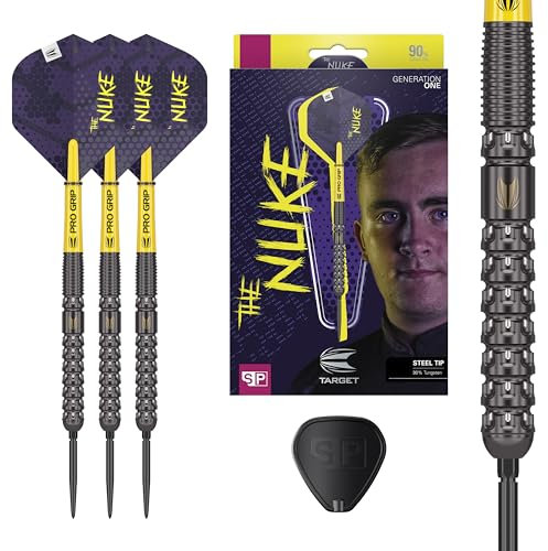 Target Darts Luke Littler G1 Steel Tip Swiss Point Darts, 90% Wolfram-Dart, 22G | Generation 1 Stahlspitzen-Dart, Player Edition Swiss Points Dart-Set mit Werkzeug, Pro Grip Schäften und Nr. 2 Flight