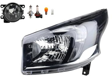 Johns, Scheinwerfer Halogen Frontscheinwerfer passend für Opel Vivaro 06/2014- H4 links + Nebelscheinwerfer + Leuchtmittel