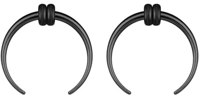 ZS 2 Stück Pincher Tapers Septumringe, 2G 4G 6G 8G 10G 14G 16G Schwarz Buffalo Horseshoe Stretcher Expander Piercing Zum Dehnen Von Durchbohrten Nasen Ohr Messgeräten (16g, 10mm)