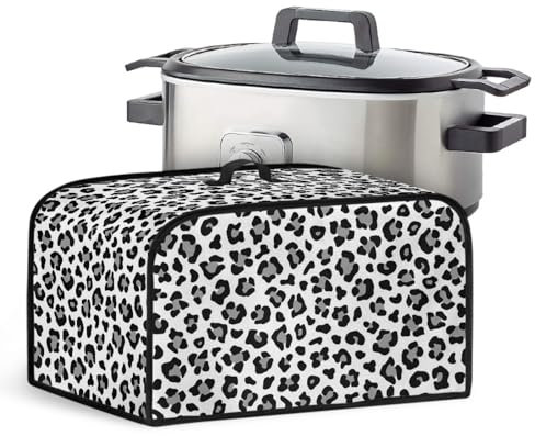 Wanyint Leopard Print Slow Cooker Cover Washable Appliance Cover Universal Fit 6-8 Quart Slow Cooker Crock Pot,Home Kitchen Small Appliance Decor