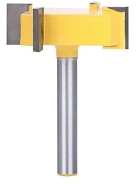 1pc 1/4 Schaft T Typ Schlitzfräser Fräser 5 Rand T Schlitzfräser Industriequalität Fräser for Holz(Size:6.35x9.53x40x48mm)