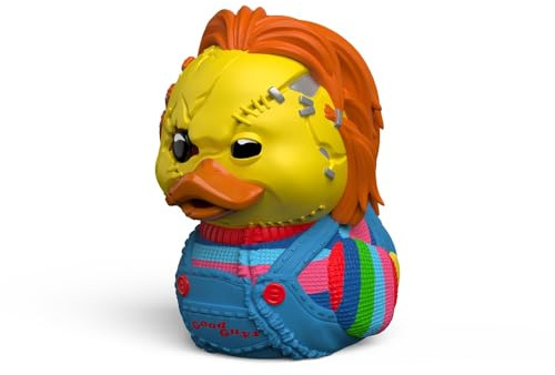 TUBBZ „Child’s Play“ Chucky-Gummiente – Vinyl-Sammelfigur, Mini, 5cm | Offizielles Merchandise der Child's Play-Horrorfilme, Mini Chucky Ente Vinylfigur – Geschenk und Dekor.