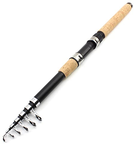 ZSXPBZL Angelrute,Teleskopruten,Spinnrute 2,4 m 2,7 mt 3,0 m 3,6 mt Teleskop-Spinning Angelrute Carbon Holzgriff Carp Angeln Pole Sea Rock Angelrute Test 30-150g(203cm)