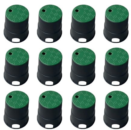 Natotela 6 Round Valve Box 12 Pack With Lid Underground Assembly Sprinkler System Water Meter Box Automatic Lawn Drip Irrigation Kits for Pressure Reducer Water Meters Valves Decoder