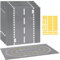 6 Pack Road Base Plates for Building, Compatible with Classic Bricks, 10” x 10” Road Plates Baseplates, Road Baseplates for City Sets (Attached DIY Stickers)