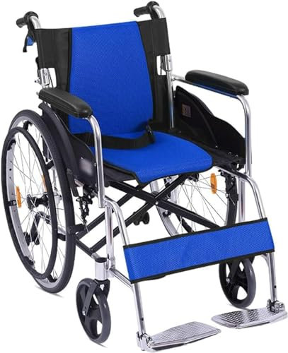 SXTYFBB Reiserollstühle Leichtgewicht-Rollstuhl Ultraleichte Selbstangetriebene Rollstühle Klappbarer Transportstuhl Drehbare Armlehnen Rollstuhl