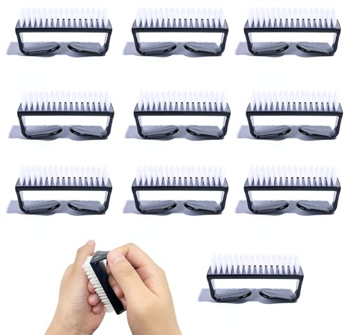 OHYER 10 Stück nagelbürsten handbürste handbürste mit griff nailart pinsel fingerbürste werkzeuge & zubehör handwaschbürste Pedikürebürste Groß Für DIY-Enthusiasten Für die Reinigung (Schwarz)