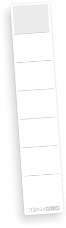 itenga 100x Ordneretiketten Ordnerrückenschild für breite und schmale Ordner I Aufkleber für Ordnerrücken selbstklebend aus Haftpapier (weiss, für schmale Ordner 3,6 x 19cm)