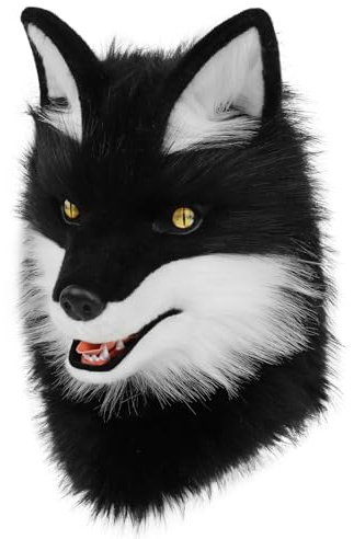 hbbhml Wolf Hundekopf Maske Plüsch Kunstfell Kostüm Cosplay Zubehör für Halloween Weihnachtsfeier