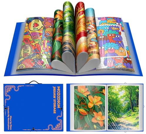 MOZOOSON Rangement Puzzle, Classeur Puzzle 1000 Pieces, Organiseur Portable de Grande Capacité avec 25 Poches, Accessoire de Protection pour Casse-tête