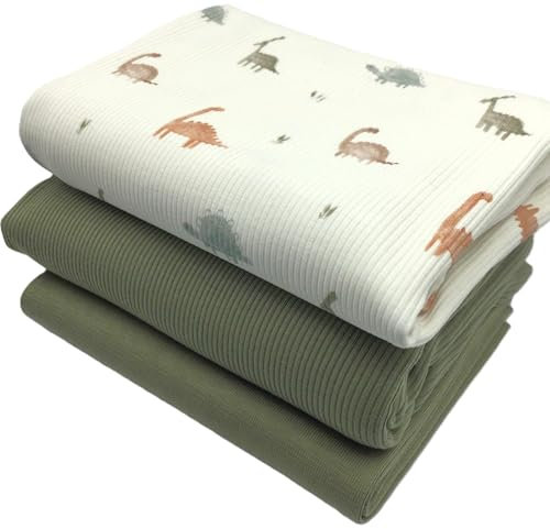 Die Stofftante Jersey-Paket Ribstrick Jersey | Rippenjersey | schmale Rippen | | Ökotex (Dinos)