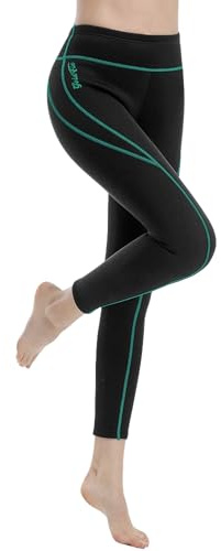 GoldFin Wetsuit Pants Women, 2mm Wetsuits Neoprene Pants Keep Warm for Water Aerobics Swimming Surfing Diving Kayaking Blue-line Medium