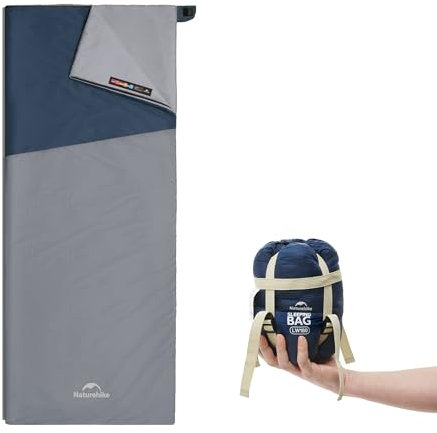 Naturehike Plain 01 Schlafsack, Deckenschlafsack für Erwachsene und Kinder, Ultraleichtes Colorblock-Design, Wasserdichter Camping-Sommerschlafsack (Dunkelblau/Hellblau, XL)