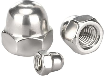 LIUCH M8 M10 M12 M14 M16 M20 304 Edelstahl Feingewinde Hutmutter Dekorative Schraubkappe Steigung 1,0/1,25/1,5(M10x1.25mm-1pcs)