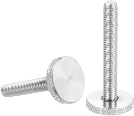 sourcing map Rändelschrauben, M8 x 60 mm, 304 Edelstahl, Flachkopf-Rändelschrauben, metrische Diamant-Rändelkopfschrauben, Griffknöpfe, handfest, Gewindebefestigungen, 25 mm Durchmesser, 2 Stück