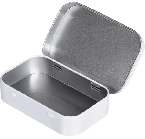 YAOGUI Paquete de 2 cajas de almacenamiento de hierro resistentes con cierre superior abatible, recipientes de lata resistentes para uso multiusos