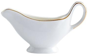 FZL02068LM Salsiera Salsiera da tavola Occidentale in Ceramica con Bordo Dorato, bricco for caffè e Latte, zuccheriera con Manico Bricco Salsa(Grande)