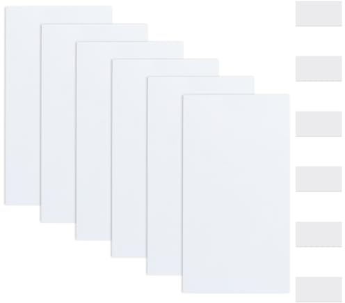 UFURMATE Quadratische Wandloch-Abdeckplatte, 6 Stück, PVC-Kunststoff, Deckenabdeckung, blanko, rund, dekorative Wandplatte für Löcher, Kratzer (reinweiß, 100 x 185 mm)
