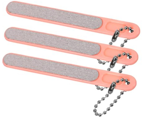 PENIKOKO Set 3 Pezzi Limette e Buffer Unghie Portatili in Plastico Rosa Finitura Liscia per Manicure e Pedicure da Viaggio per Donne e Uomini