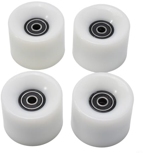 Zilimontt Skateboard- und Longboard-Rollen-Set mit ABEC-9 608RS Kugellagern und Abstandshaltern, langlebig, kompatibel mit Standard, 60 x 45 mm, 4 Stück, Weiß