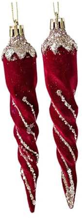 2X Hanging Ornaments Christmas Baubles Decorative Pendants for Celebration Indoor Fireplace Anniversary Garden Decor- Icicle